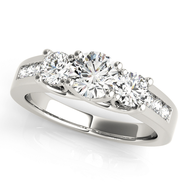 0.2 Ct Natural Diamond Round Cut Ysabela  Trilogy Engagement Rings in Silver 925