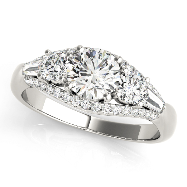 0.2 Ct Lab Grown Diamond Round Cut Wisteria  Trilogy Engagement Rings in Silver 925