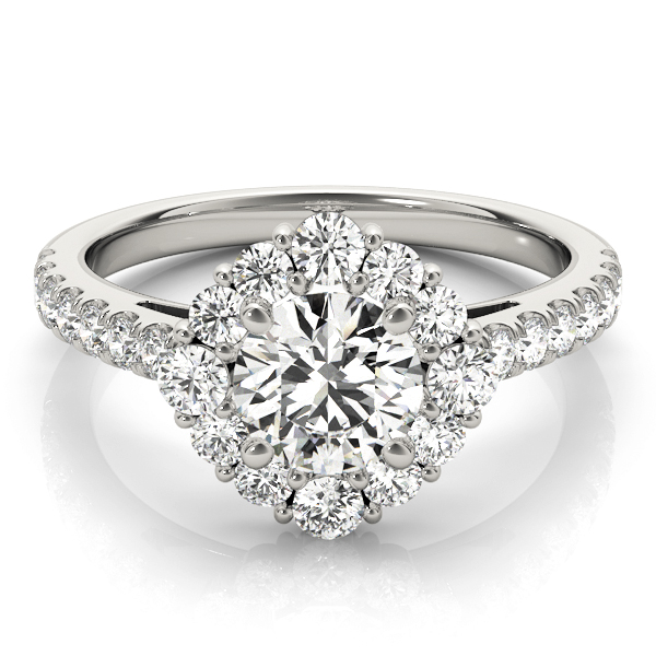 0.2 Ct Lab-Created Diamond Round Cut Agasthya  Halo Engagement Rings in Silver 925