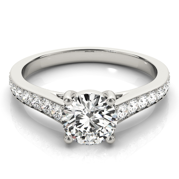 0.2 Ct Lab Grown Diamond Round Cut Dysa  Side Stone Engagement Rings in Silver 925