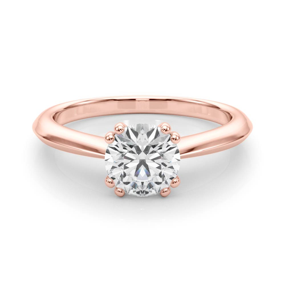 0.1 Ct Natural Round Cut Marion  Solitaire Diamond Rings in 14K White Gold