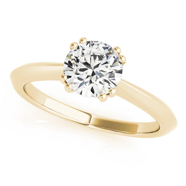 0.1 Ct Natural Round Cut Marion  Solitaire Diamond Rings in 14K White Gold