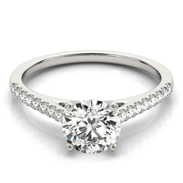 0.2 Ct Lab-Created Diamond Round Cut Lincya  Side Stone Engagement Rings in Silver 925