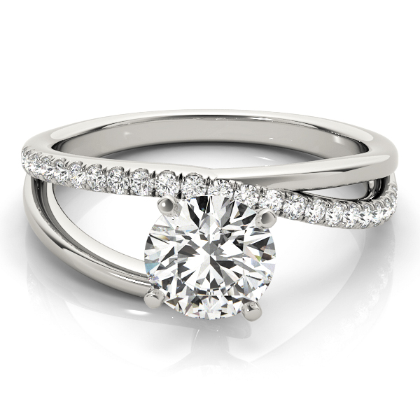 0.2 Ct Lab-Created Diamond Round Cut Berryl  Side Stone Engagement Rings in Silver 925