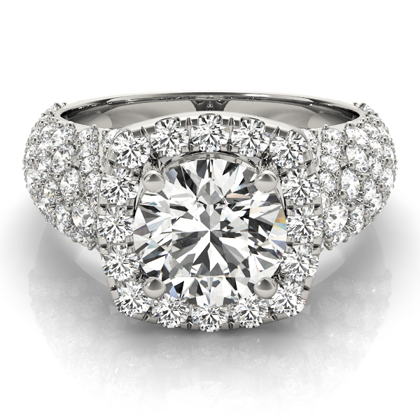 0.2 Ct Lab-Created Diamond Round Cut Melba  Halo Engagement Rings in Silver 925