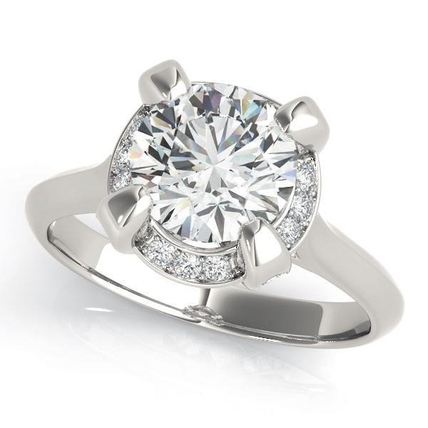 0.2 Ct Natural Round Cut Laniyah  Halo Diamond Rings in Silver 925