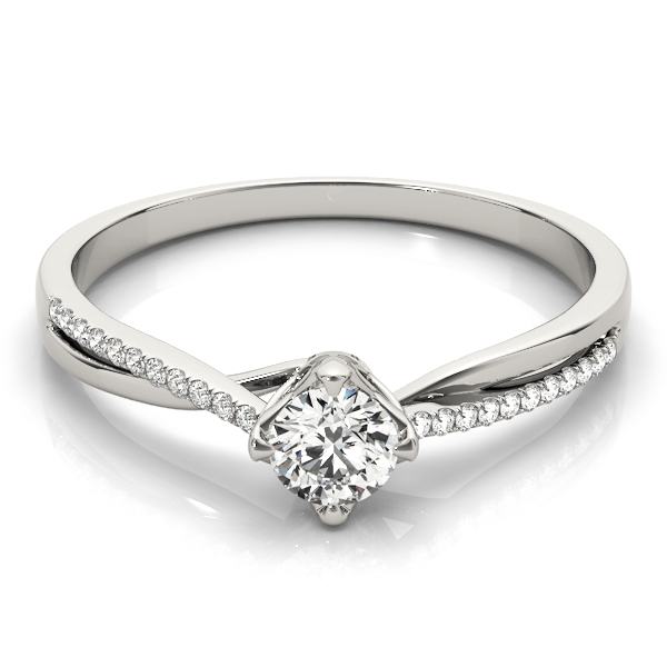 0.2 Ct Lab-Created Diamond Round Cut Judiana  Side Stone Engagement Rings in Silver 925
