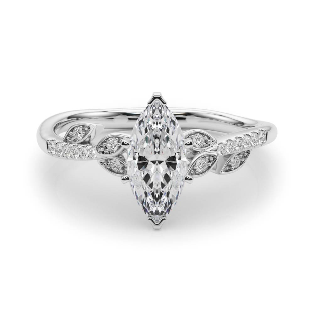 0.2 Ct Lab-Created Diamond Marquise Cut Johanna  Side Stone Engagement Rings in Silver 925
