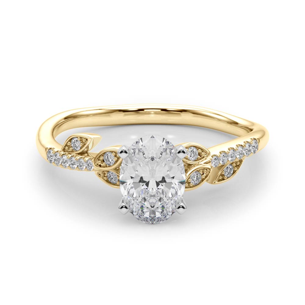 0.2 Ct Lab-Created Diamond Oval Cut Johanna  Side Stone Engagement Rings in Silver 925