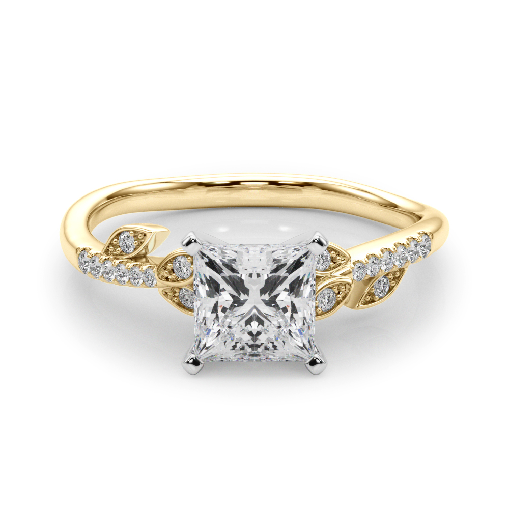 0.2 Ct Lab-Created Diamond Princess Cut Johanna  Side Stone Engagement Rings in Silver 925