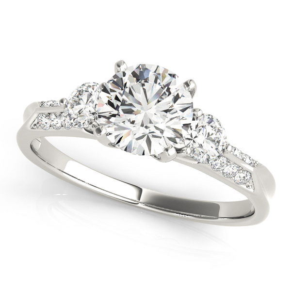 0.2 Ct Lab-Created Diamond Round Cut Wanetta  Trilogy Engagement Rings in Silver 925