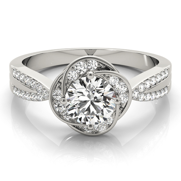0.2 Ct Lab-Created Diamond Round Cut Aliah  Halo Engagement Rings in Silver 925