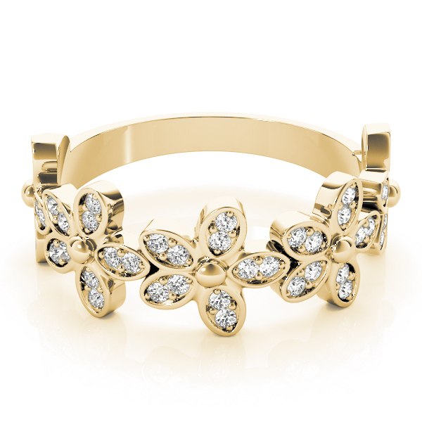 Giftlin Natural Yellow Gold Pave set Diamond for Women Wedding Ring