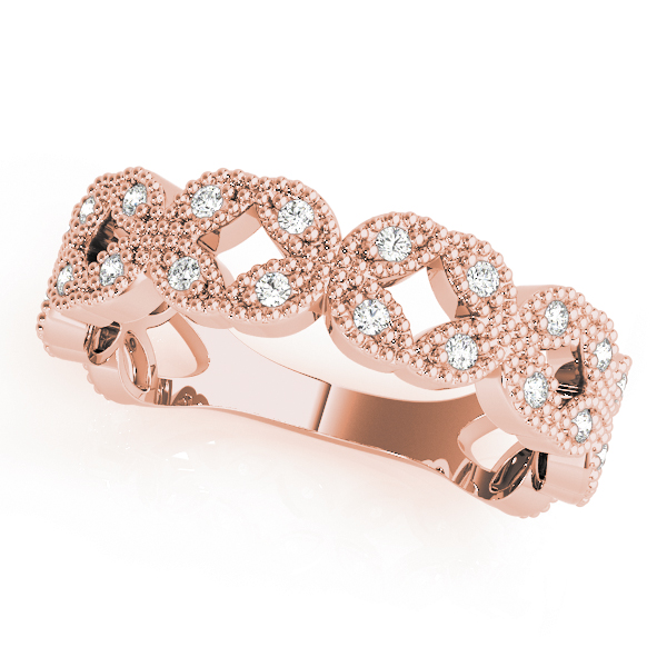 Geneleia Natural Rose Gold Pave set Diamond for Women Wedding Ring