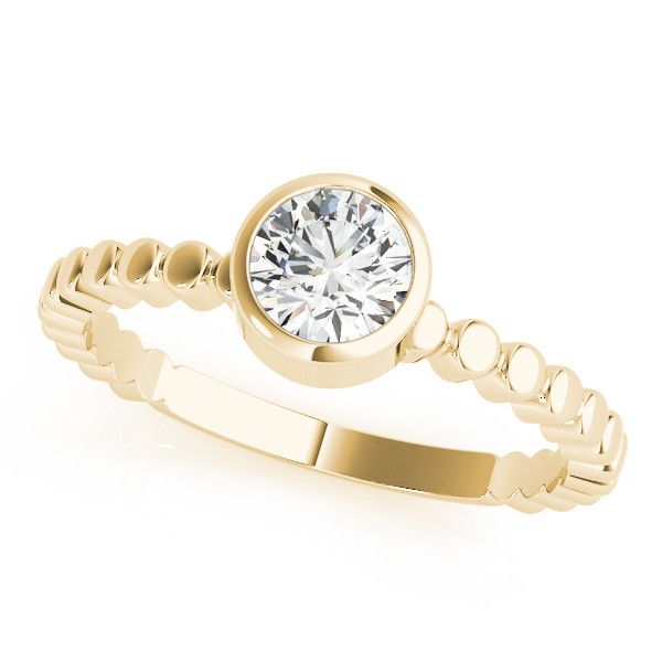 0.1 Ct Natural Round Cut Malina  Solitaire Diamond Rings in 14K White Gold