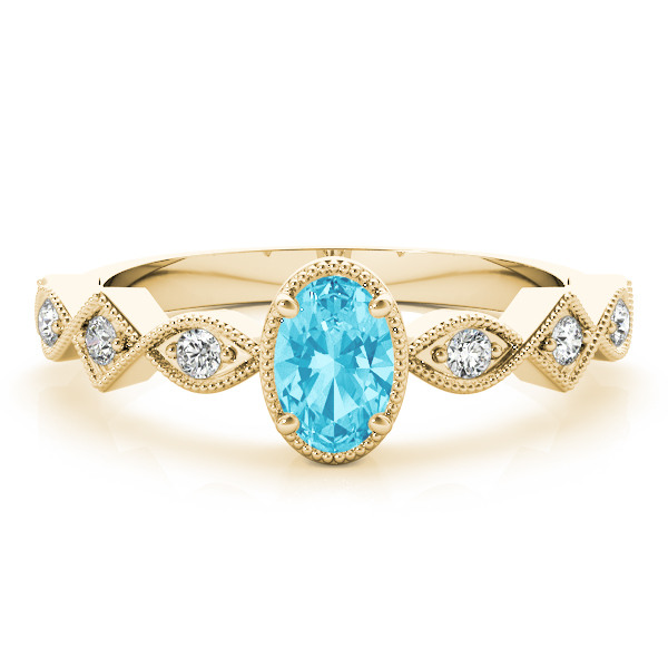 serlin Aquamarine Yellow Gold 4 Prong 