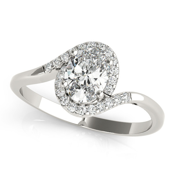 0.2 Ct Natural Oval Cut Laylah Halo Diamond Rings in Silver 925