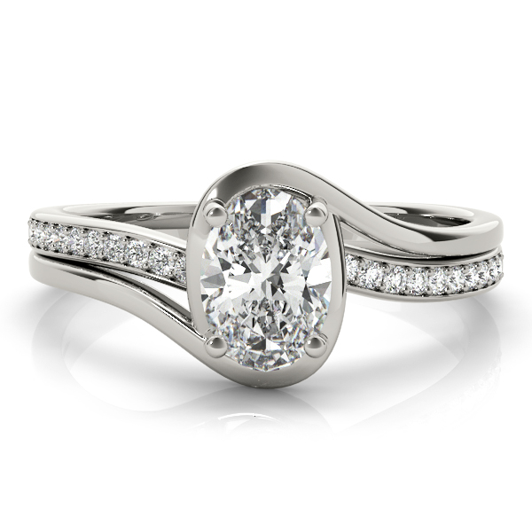 0.2 Ct Lab-Created Diamond Oval Cut Clarah  Side Stone Engagement Rings in Silver 925