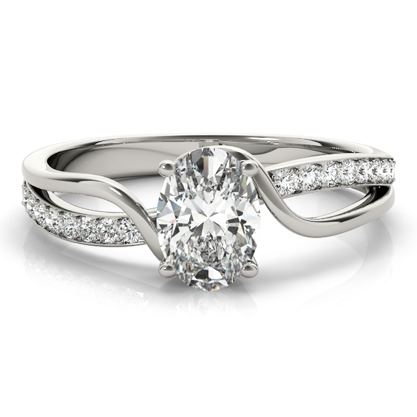 0.2 Ct Lab-Created Diamond Oval Cut Ruth  Side Stone Engagement Rings in Silver 925