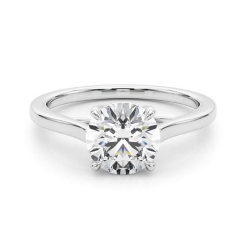 0.1 Ct Lab-Created Diamond Round Cut Marli  Classic Solitaire Engagement Rings in Silver 925