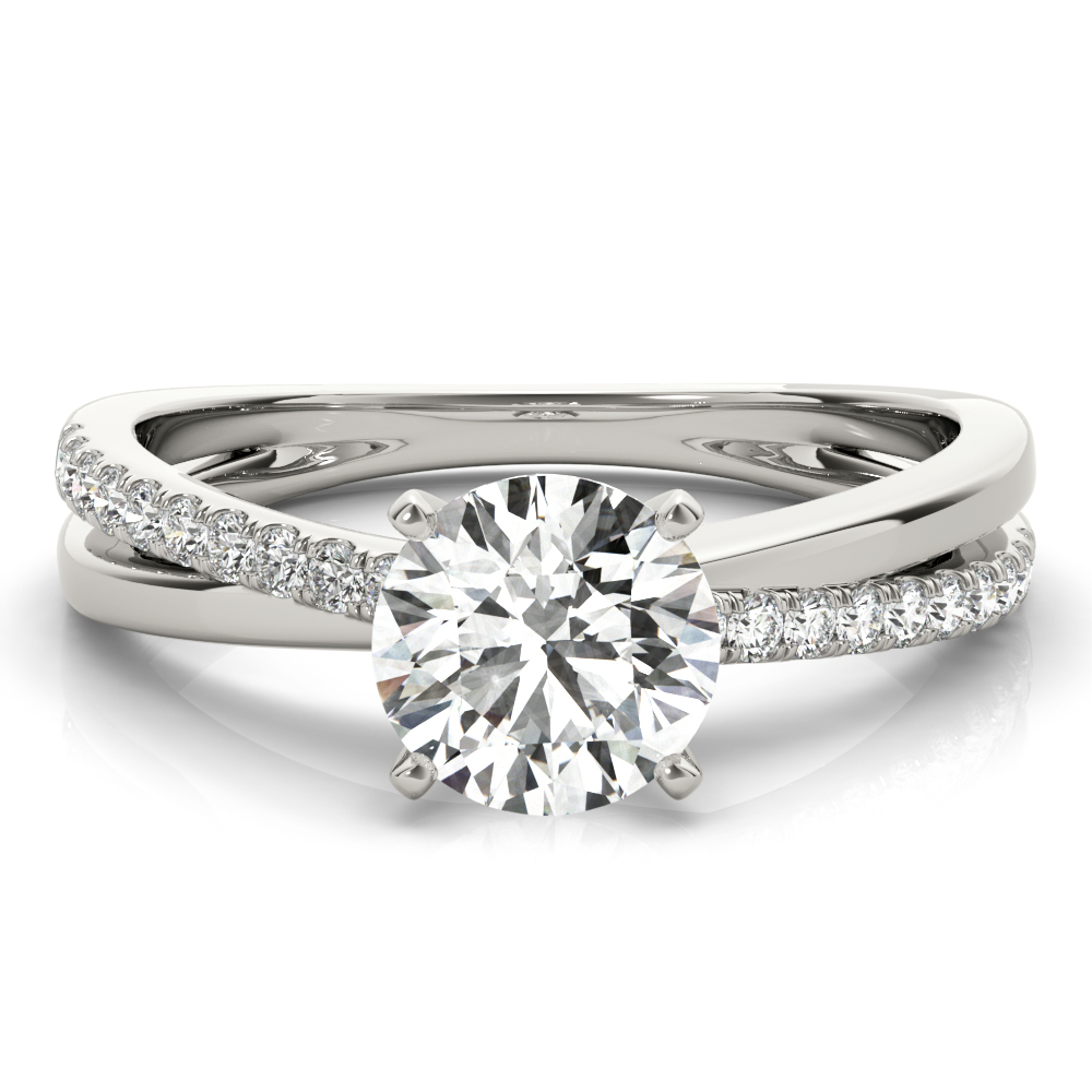 0.2 Ct Lab-Created Diamond Round Cut Hilda  Side Stone Engagement Rings in Silver 925