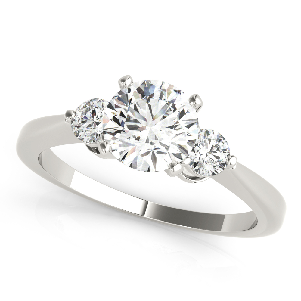 0.2 Ct Lab-Created Diamond Round Cut Winda  Trilogy Engagement Rings in Silver 925