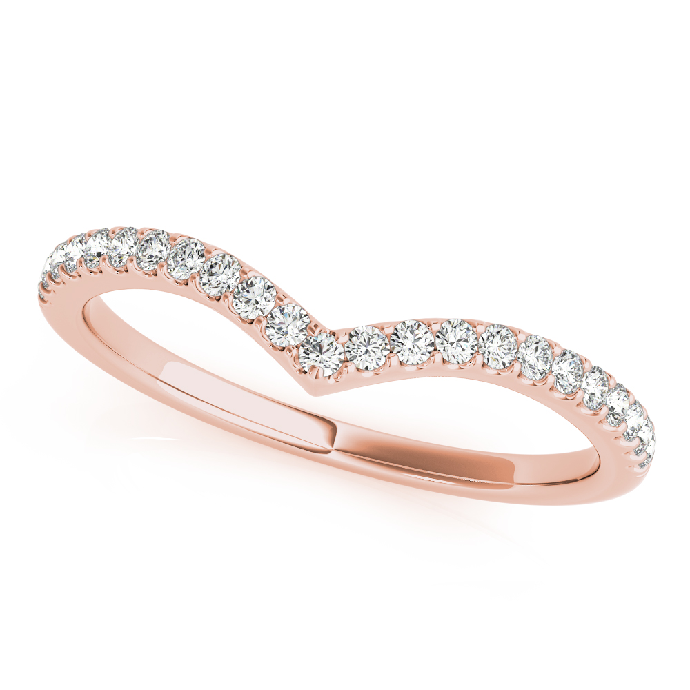 Xena Natural Diamond Rose Gold Shared Prong Shaped Women's Wedding Ring
