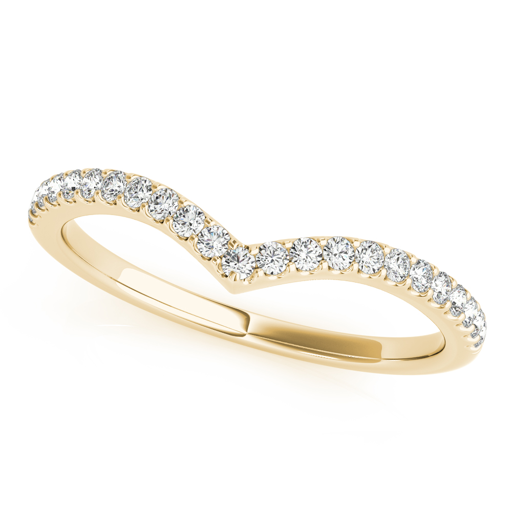 Xena Natural Diamond Yellow Gold Shared Prong Shaped Women's Wedding Ring