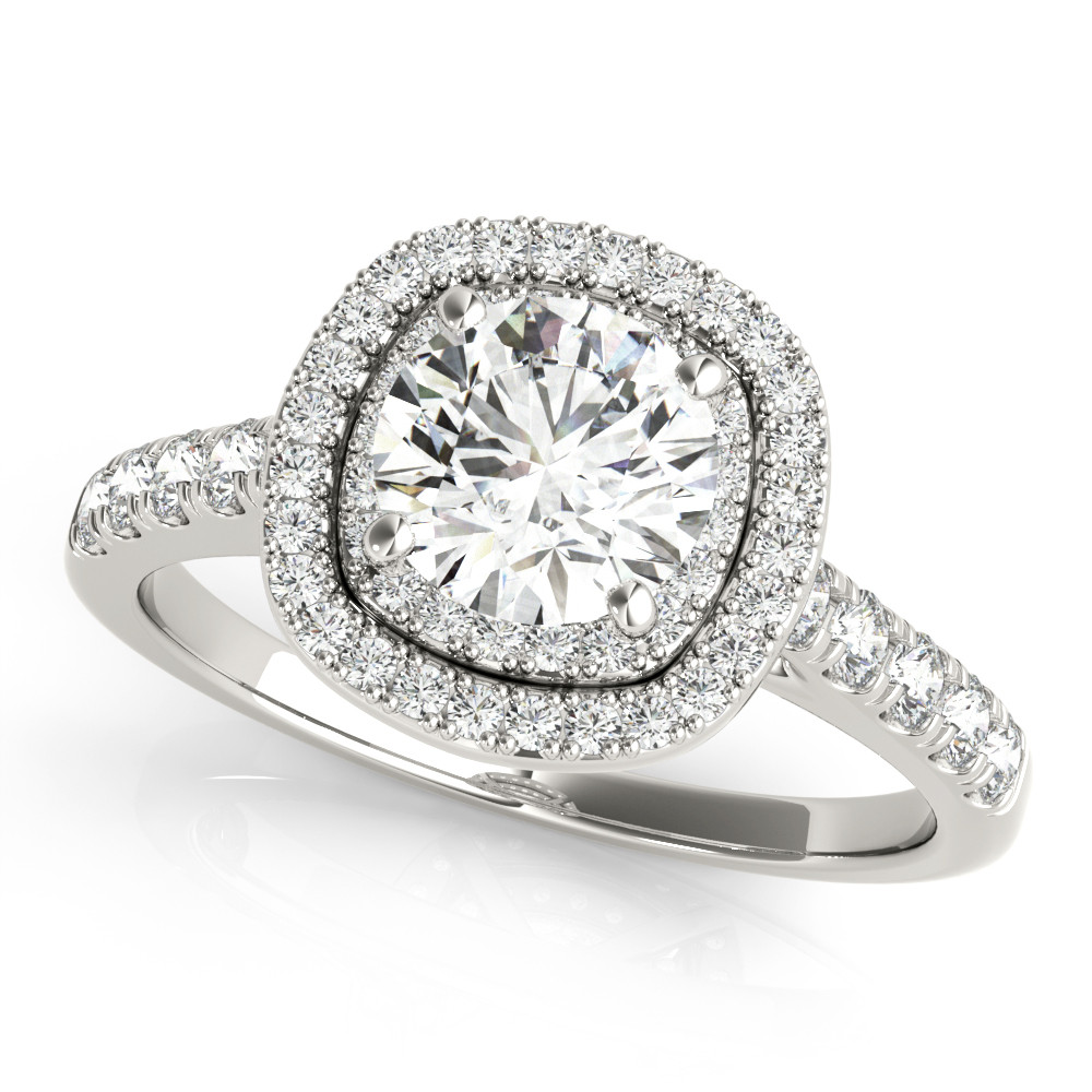 0.2 Ct Natural Round Cut Jesiah  Halo Diamond Rings in Silver 925