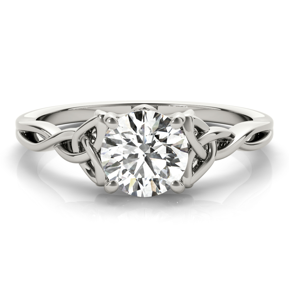0.1 Ct Lab-Created Diamond Round Cut Maelee  Classic Solitaire Engagement Rings in Silver 925