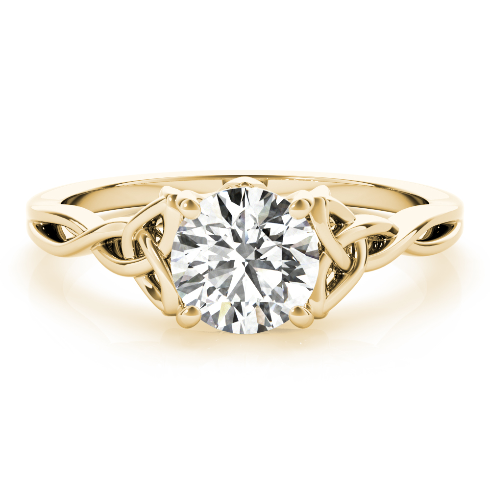 0.1 Ct Lab-Created Diamond Round Cut Maelee  Classic Solitaire Engagement Rings in Silver 925