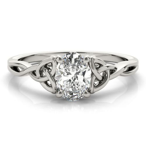 0.1 Ct Lab-Created Diamond Oval Cut Niccole  Classic Solitaire Engagement Rings in Silver 925