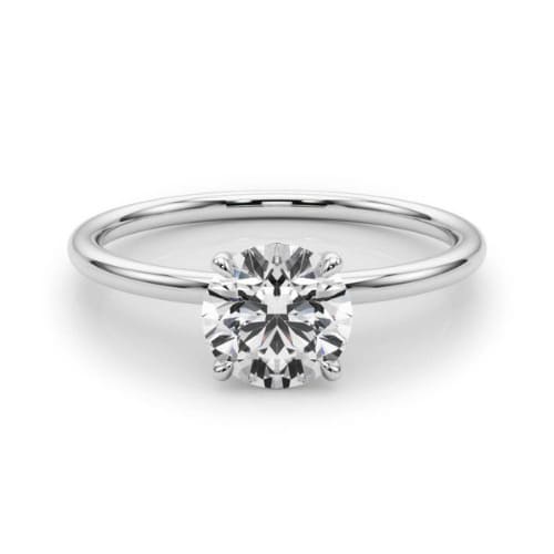 0.2 Ct Lab-Created Diamond Round Cut Mirabelle  Classic Solitaire Engagement Rings in 14K White Gold