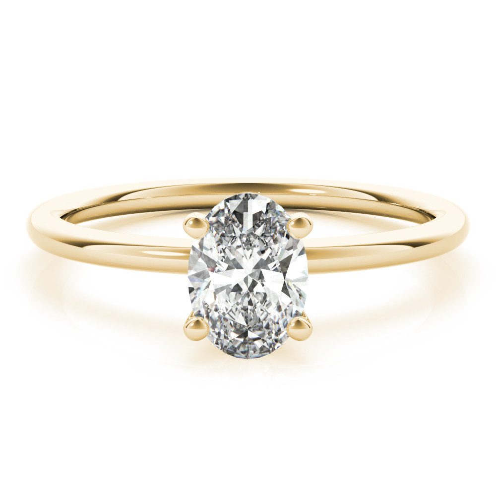 0.1 Ct Lab-Created Diamond Oval Cut Nalyssa  Classic Solitaire Engagement Rings in Silver 925