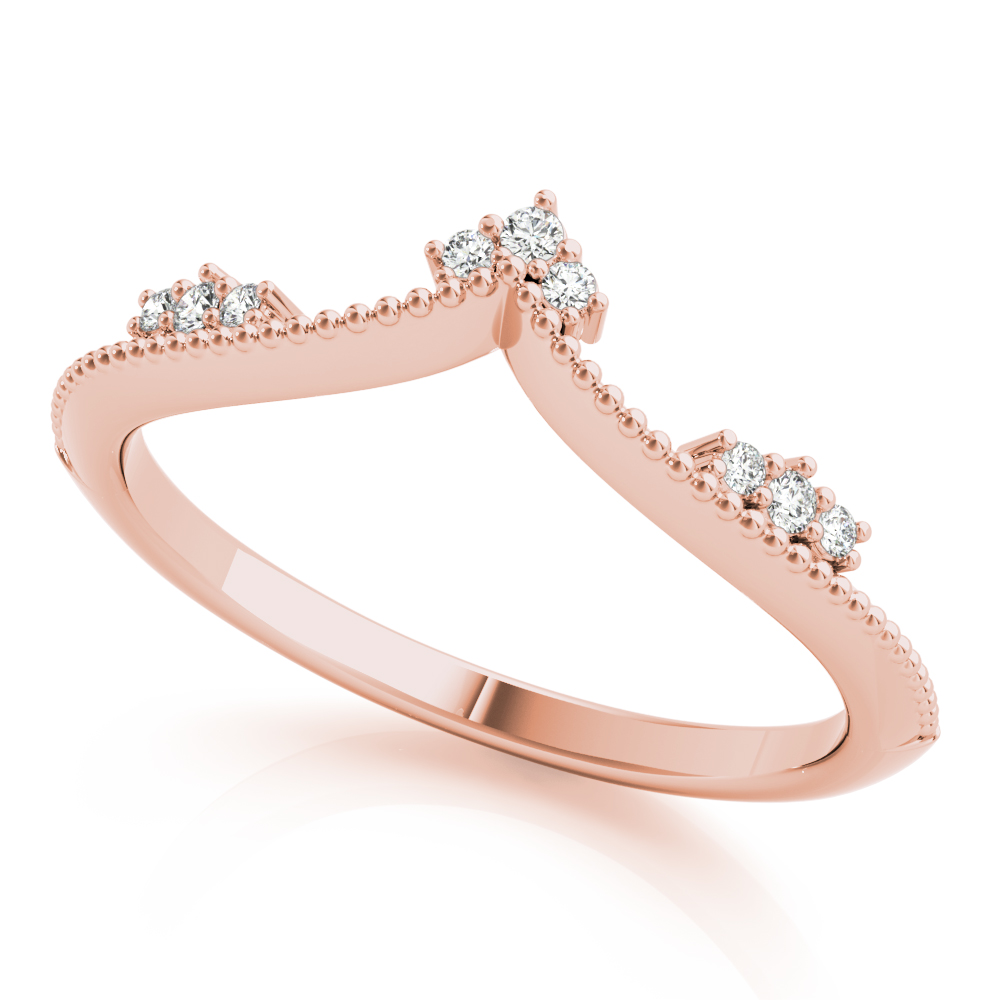 Xara Natural Diamond Rose Gold Prong Setting Shaped Women's Wedding Ring