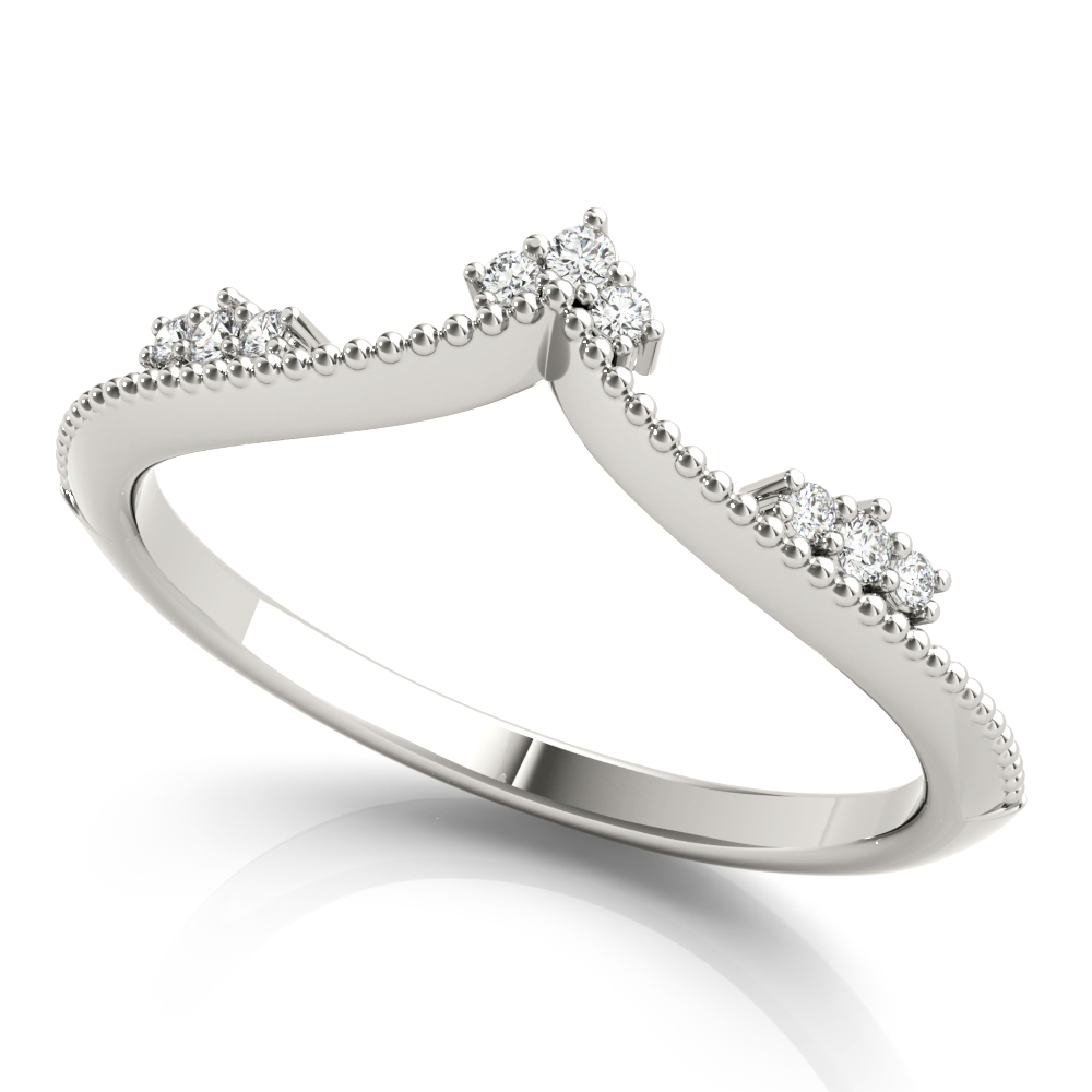 Xara Natural Diamond Platinum Prong Setting Shaped Women's Wedding Ring
