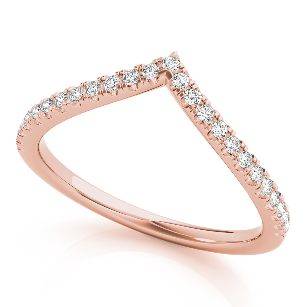 Zoe Natural Diamond Rose Gold 4 Prong Set Shaped Women's Wedding Ring