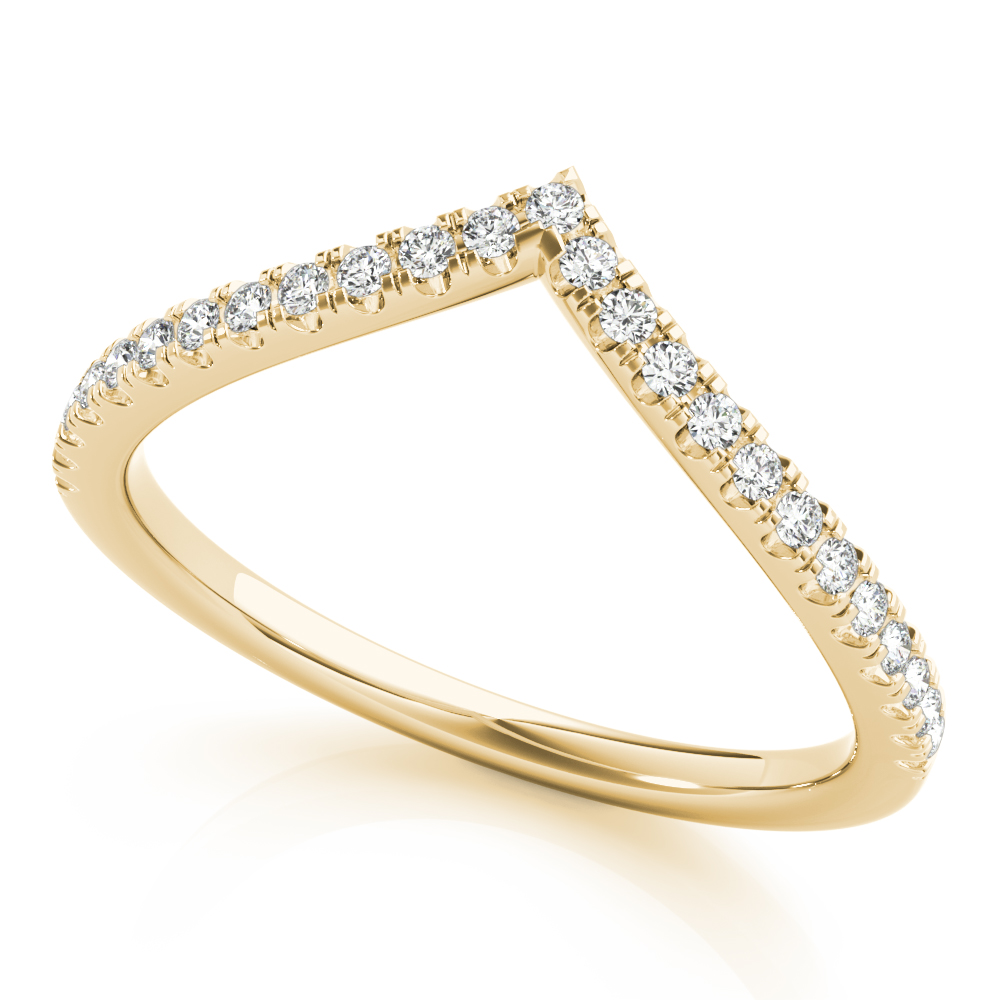 Zoe Natural Diamond Yellow Gold 4 Prong Set Shaped Women's Wedding Ring