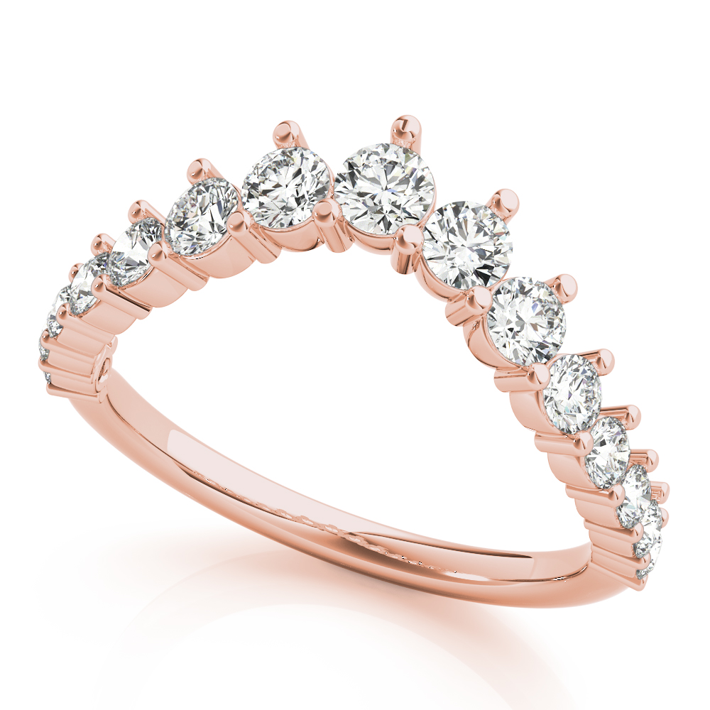 Xitlaly Natural Diamond Rose Gold Prong Setting Shaped Women's Wedding Ring