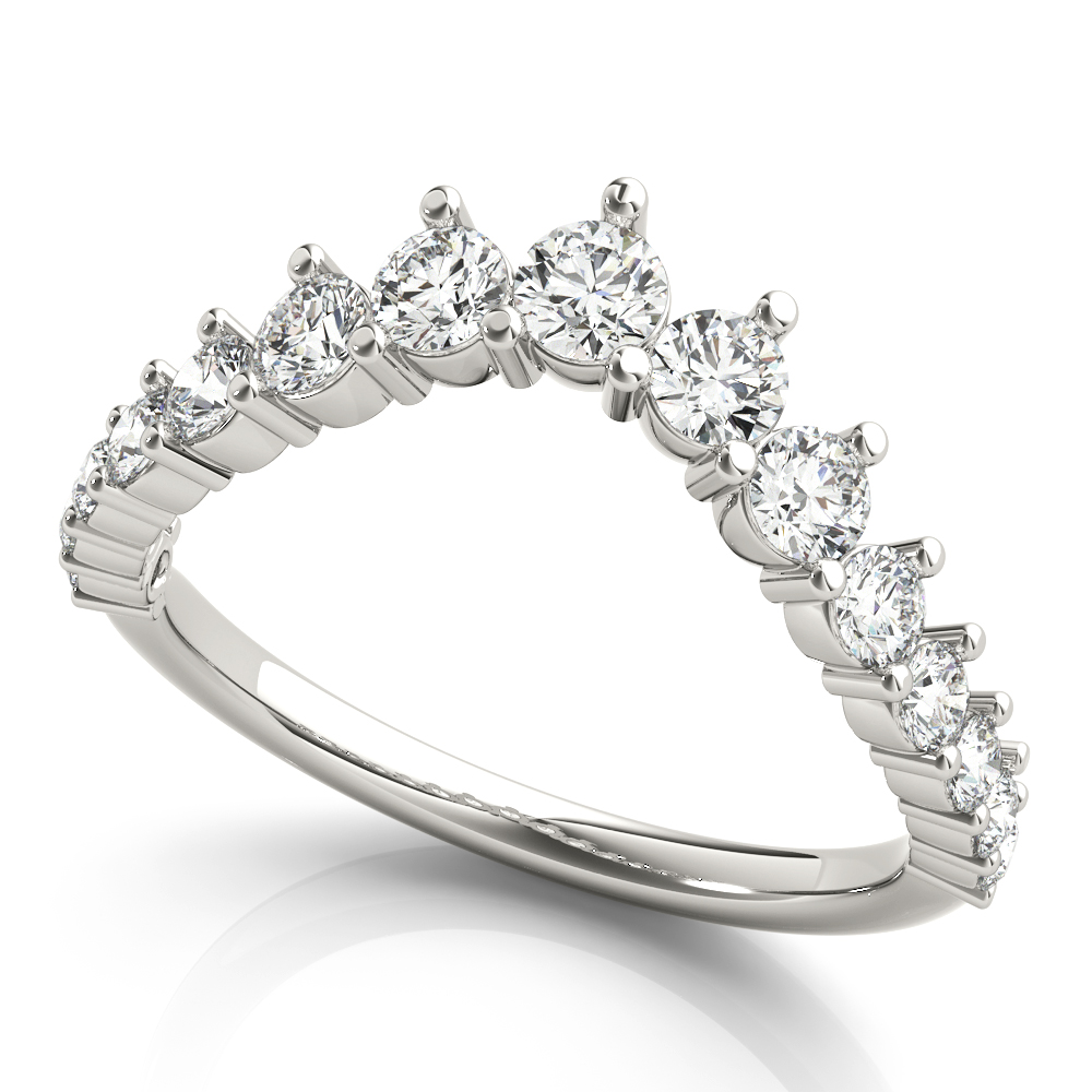 Xitlaly Natural Diamond Platinum Prong Setting Shaped Women's Wedding Ring