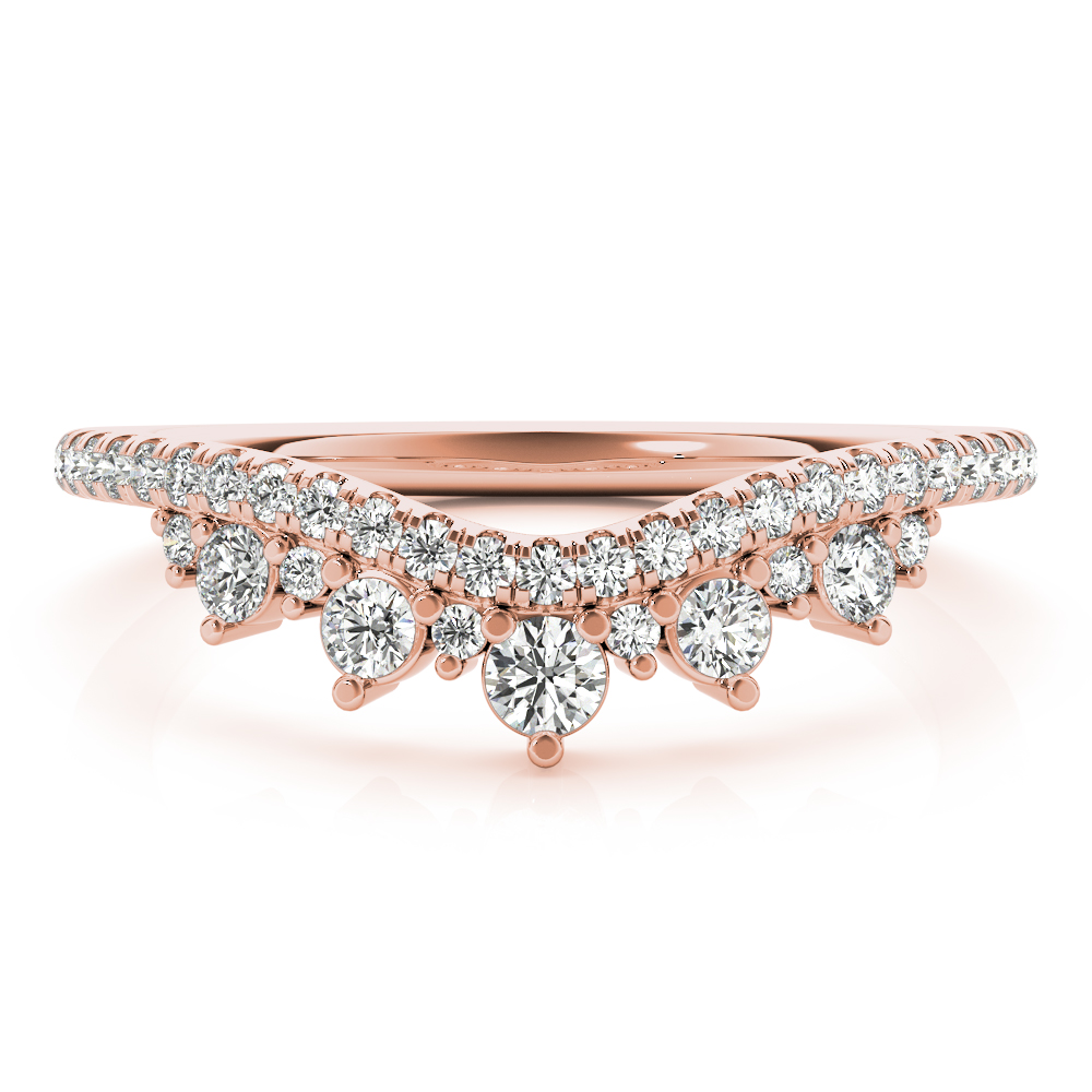 Farlin Lab Grown Rose Gold Pave set Womens Diamond Wedding Ring
