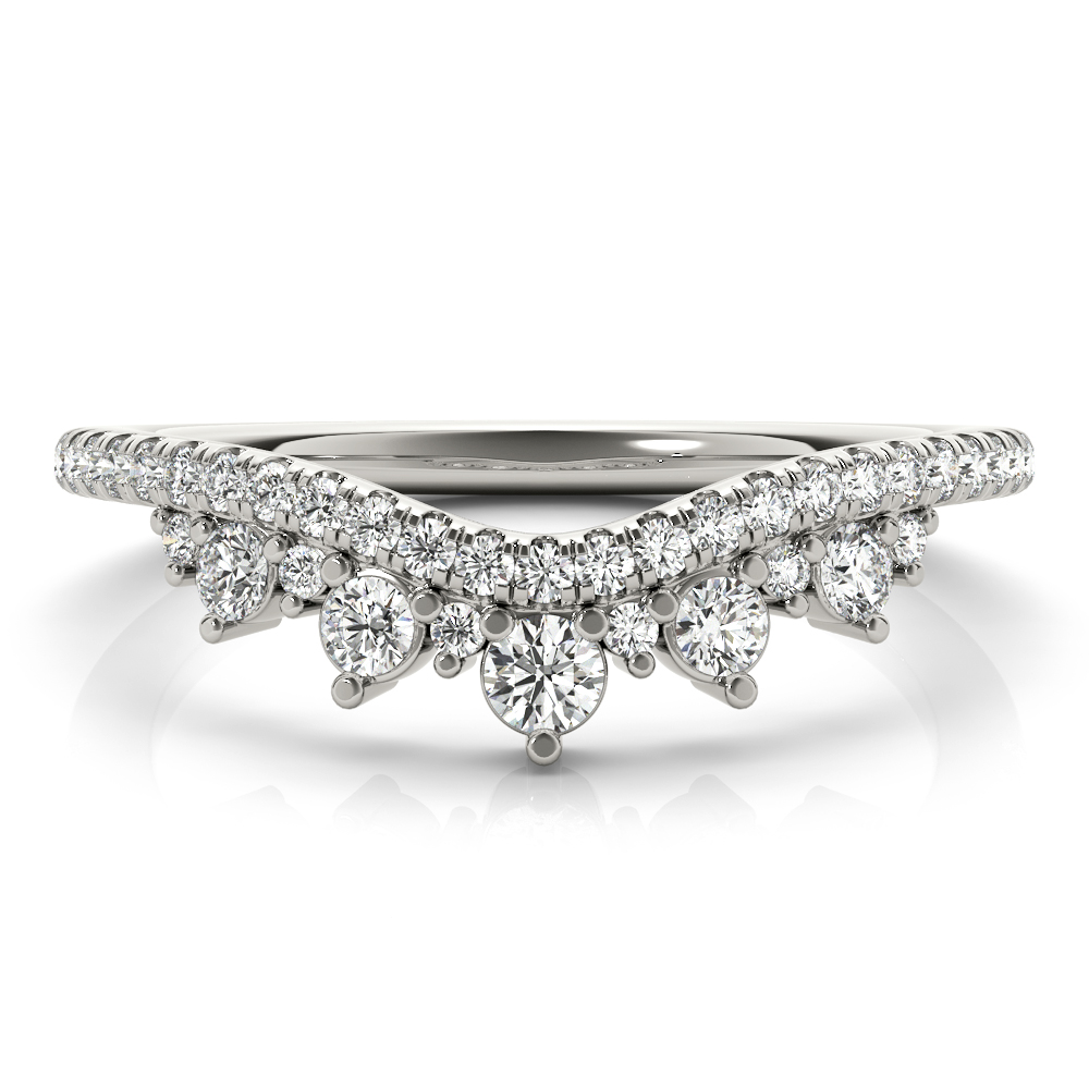Farlin Lab Grown Silver Pave set Womens Diamond Wedding Ring
