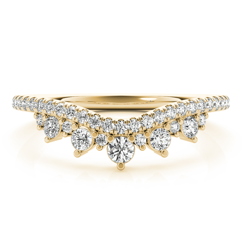 Farlin Lab Grown Yellow Gold Pave set Womens Diamond Wedding Ring