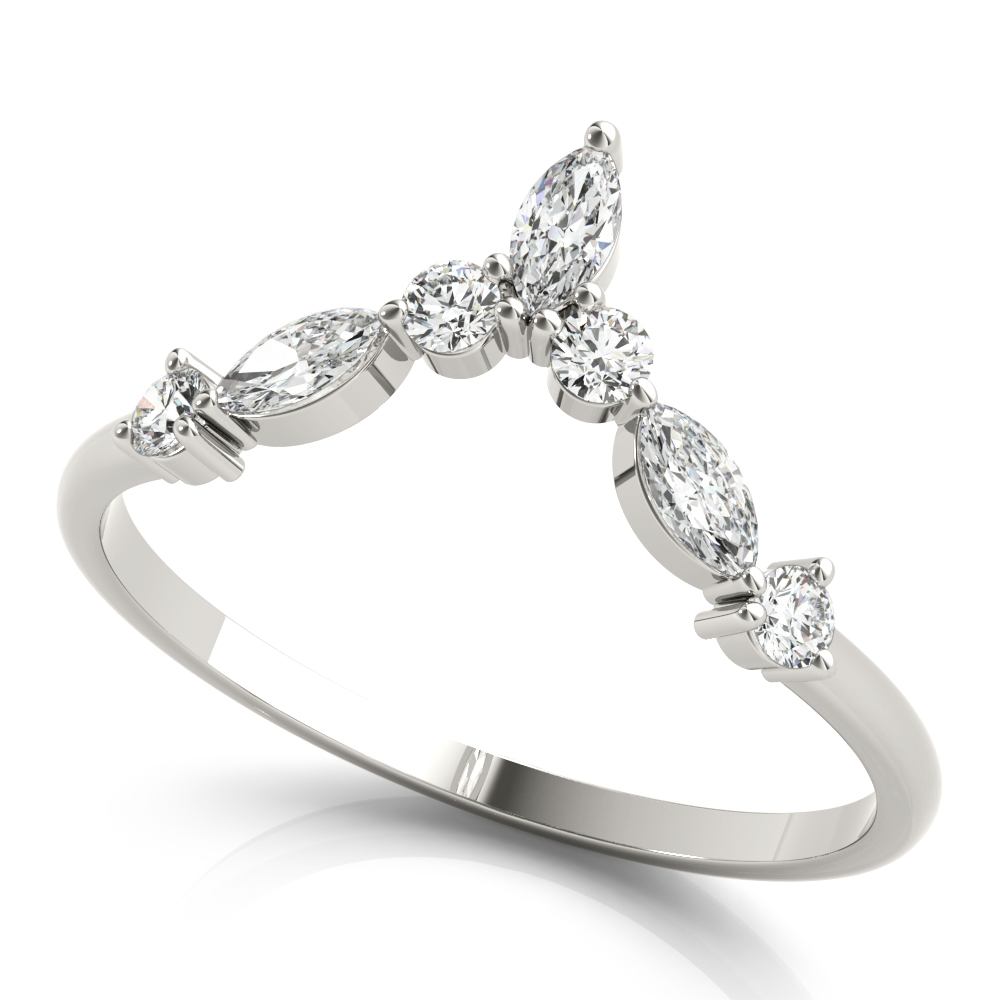Xolani Natural Diamond Platinum Prong Setting Shaped Women's Wedding Ring