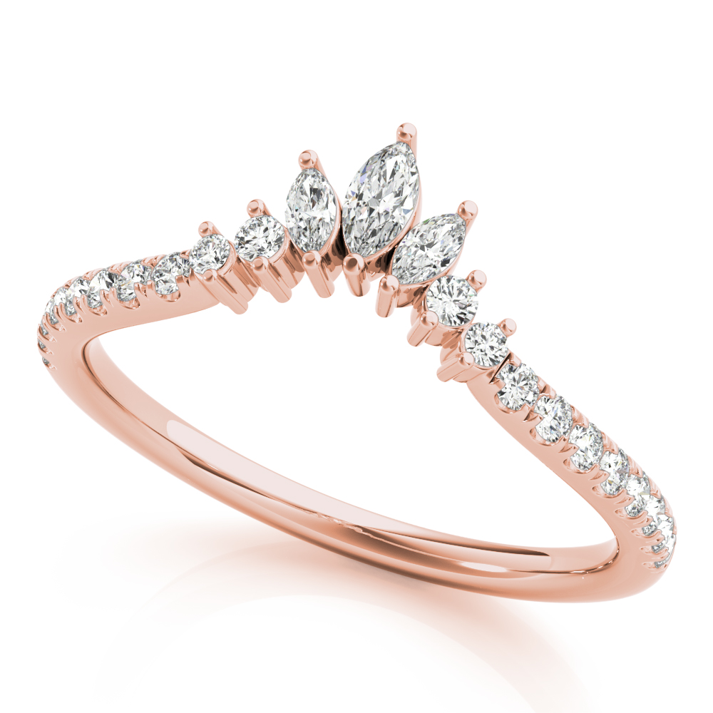 Xiomara Natural Diamond Rose Gold Prong Setting Shaped Women's Wedding Ring