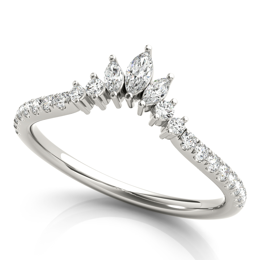 Xiomara Natural Diamond Platinum Prong Setting Shaped Women's Wedding Ring