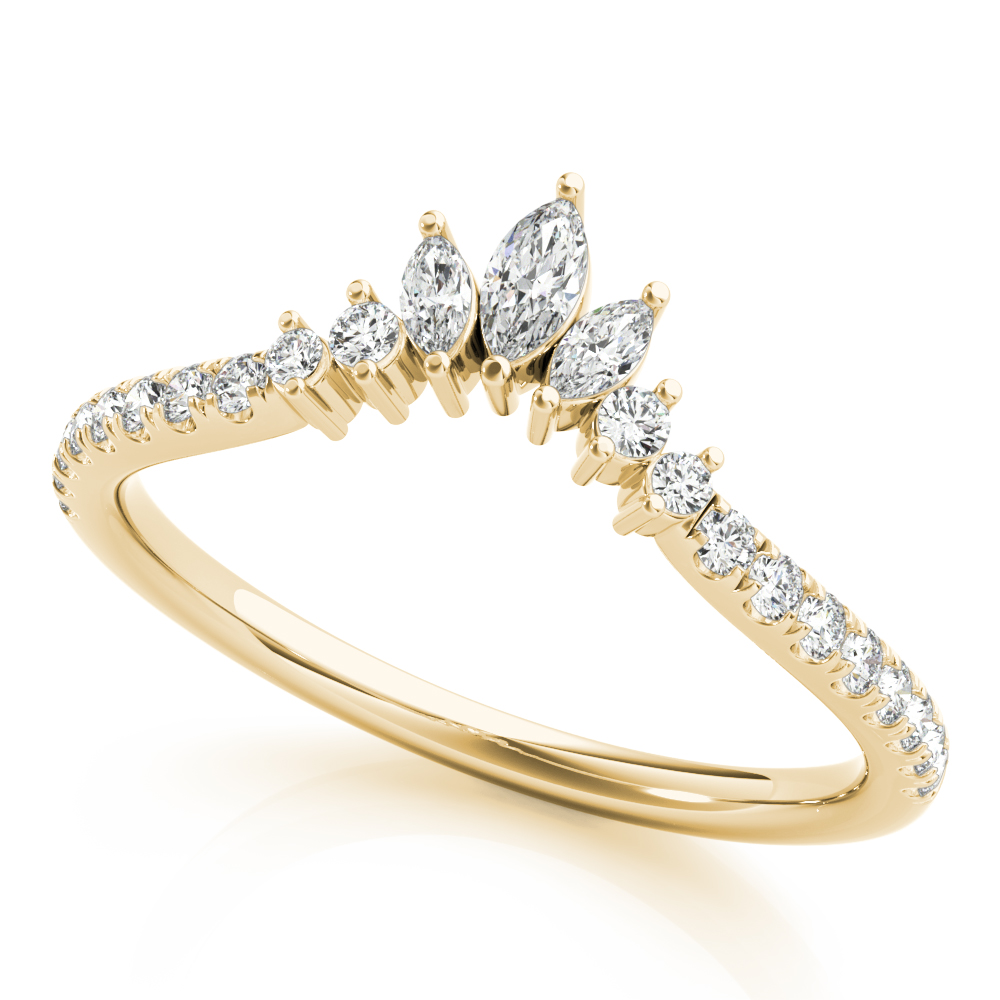Xiomara Natural Diamond Yellow Gold Prong Setting Shaped Women's Wedding Ring