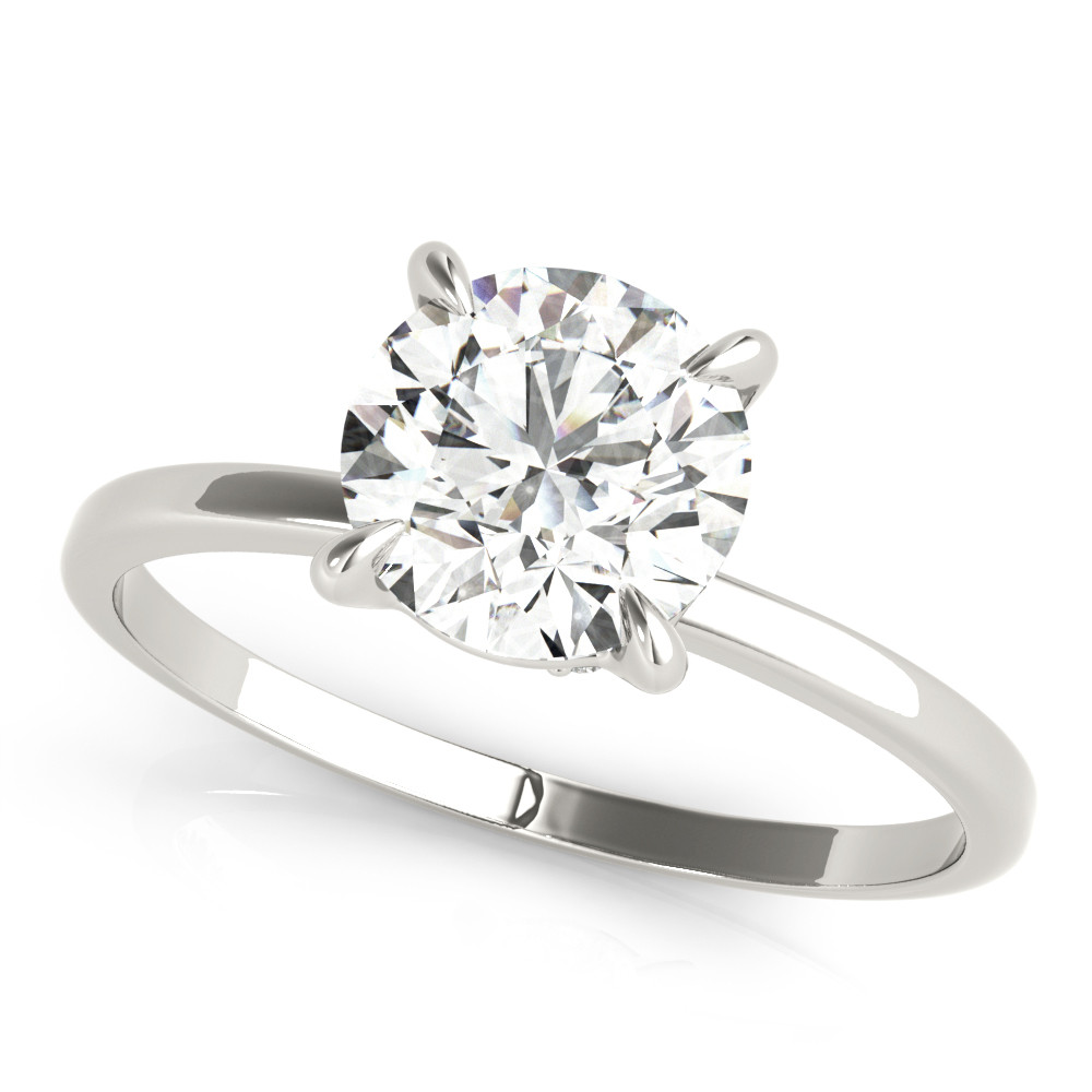 0.2 Ct Natural Round Cut Jessica Halo Diamond Rings in Silver 925