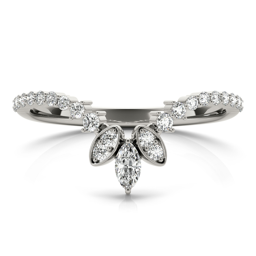 Benical Lab Grown Diamond White Gold Pave set Women's Wedding Ring