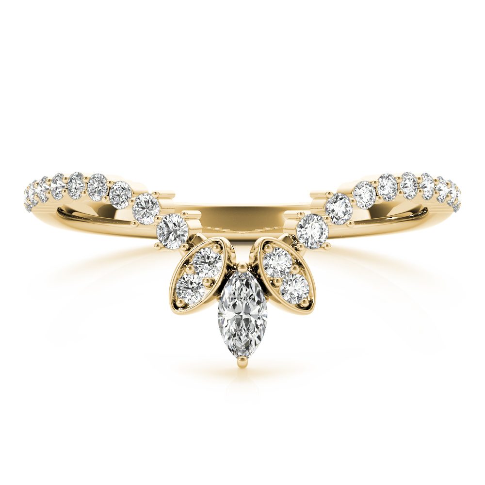 Benical Lab Grown Diamond Yellow Gold Pave set Women's Wedding Ring